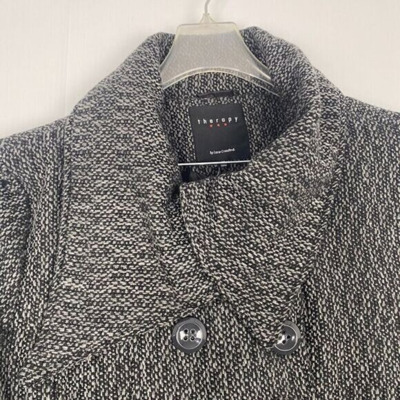 Women therapy by Lane Crawford Size 3X Gray Coat Collar Big Buttons Pockets Wool - Picture 14 of 15
